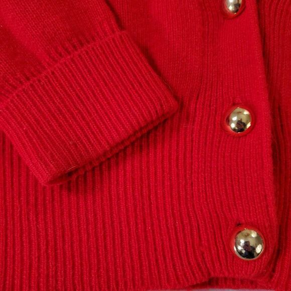 Jennifer Moore Cardigan Sweater Angora Rabbit Hair Lambswool Womens Small Red - Picture 5 of 9